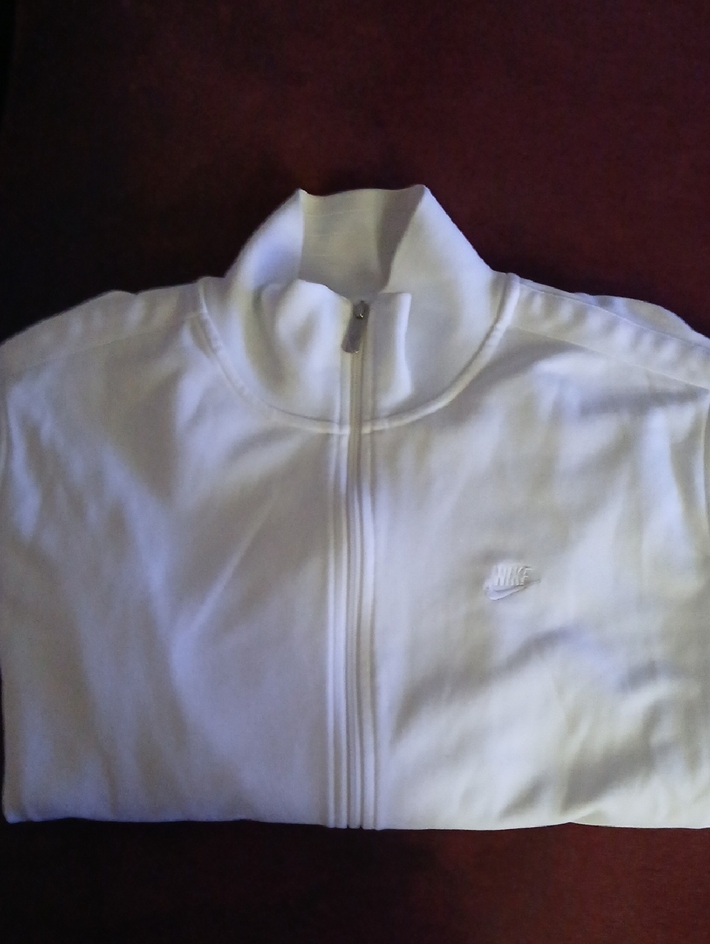 Nike White Zip-Up Track Jacket